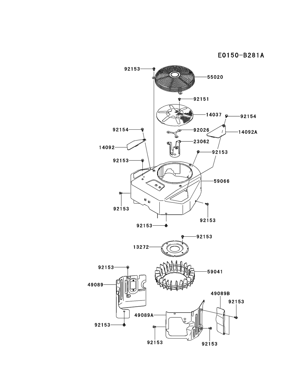 Fx730v-Cs28 Cooling Equipment Diagram and Parts List for FX730V-CS28  Cub Cadet Lawn Tractor
